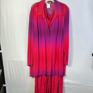 C.M. Shapes 3 Piece Vintage Pantsuit  Size 1X